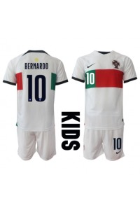 Portugal Bernardo Silva #10 Babyklær Borte Fotballdrakt til barn VM 2022 Korte ermer (+ Korte bukser)